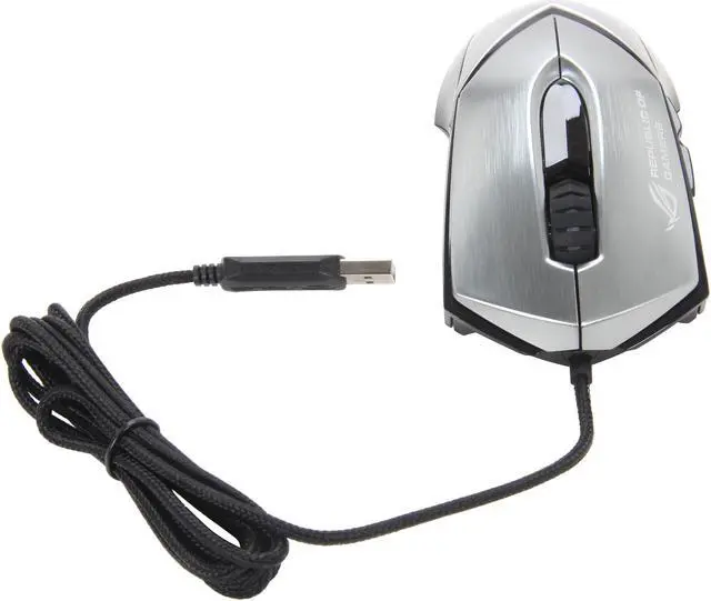 Alt view image 7 of 10 - ASUS ROG GX1000 Eagle Eye 90-XB3B00MU000 Black/Silver 1 x Wheel USB 2.0 Wired Laser Mouse