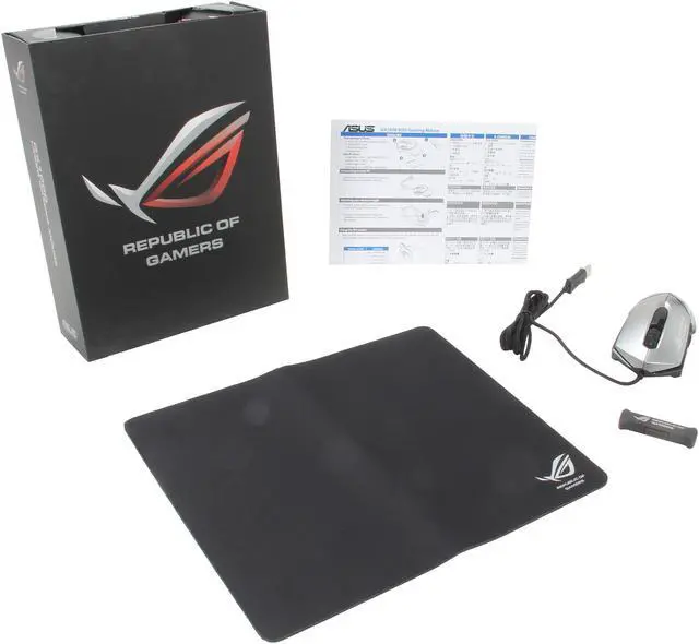 Alt view image 10 of 10 - ASUS ROG GX1000 Eagle Eye 90-XB3B00MU000 Black/Silver 1 x Wheel USB 2.0 Wired Laser Mouse