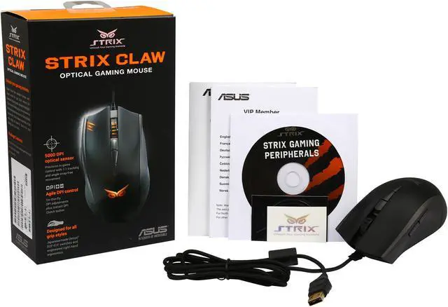 Alt view image 6 of 5 - ASUS STRIX CLAW 90YH00C1-BAUA00 Black 1 x Wheel USB Wired Optical Gaming Mouse