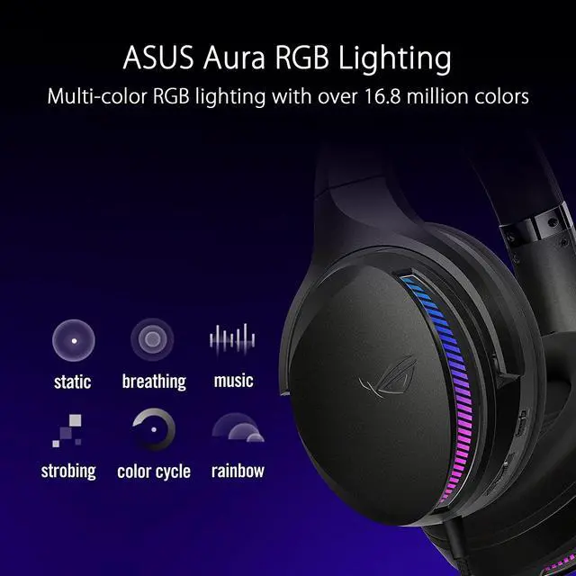 Alt view image 5 of 7 - ASUS ROG Fusion II 300 Gaming Headset (AI Beamforming Mic with Noise Canceling, 7.1 Surround Sound, 50mm Driver, Hi-Res ESS 9280 Quad DAC, USB-C, for PC, Mac, PS4, PS5, Switch)- Black