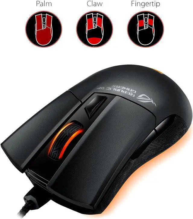 Alt view image 4 of 7 - ASUS ROG Gladius II Origin Call of Duty: Black Ops 4 Edition Wired USB Optical Ergonomic FPS Gaming Mouse featuring Aura Sync RGB, 12000 dpi Optical, 50G Acceleration, 250 IPS sensors and swappable Omron switches
