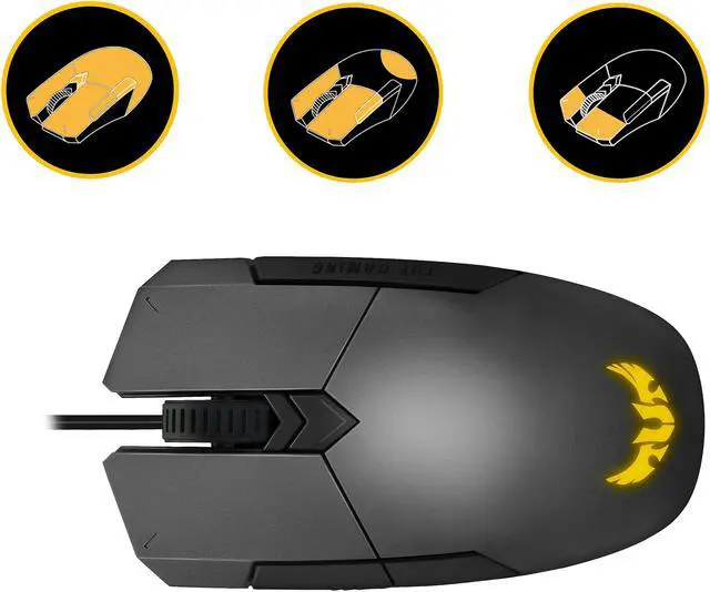 Alt view image 5 of 9 - ASUS TUF Gaming M5 Optical USB RGB Gaming Mouse Featuring a 6200 dpi Optical Sensor, Omron Switches, and Aura Sync RGB Lighting