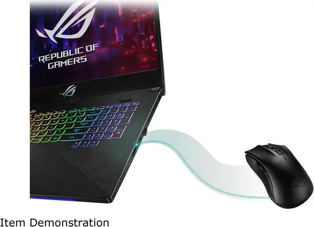 Alt view image 7 of 7 - ASUS ROG Strix Carry Portable Wireless + Bluetooth Ergonomic Optical Gaming Mouse with PixArt 3330 Optical Sensor (7200 dpi / 30g Acceleration / 150 IPS), Swappable Omron Switches
