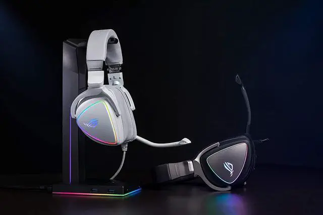 Alt view image 9 of 9 - ASUS ROG Delta White RGB Gaming Headset