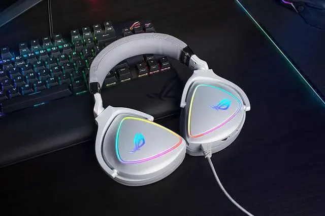 Alt view image 8 of 9 - ASUS ROG Delta White RGB Gaming Headset