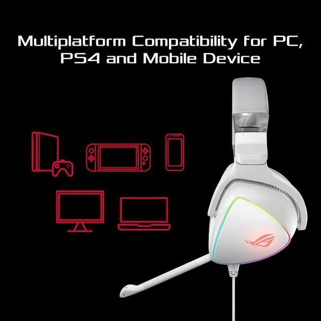 Alt view image 6 of 9 - ASUS ROG Delta White RGB Gaming Headset