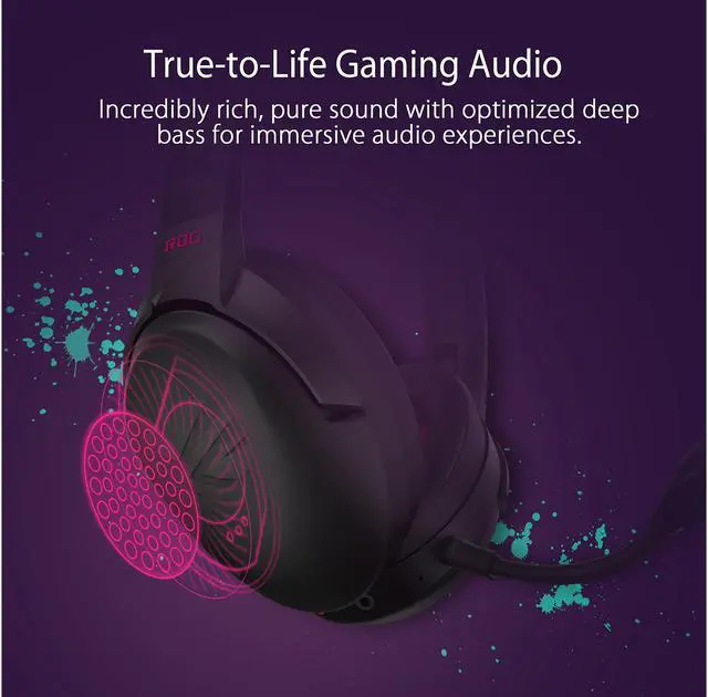 Alt view image 4 of 7 - ASUS ROG Strix Go 2.4 Electro Punk 3.5mm/ USB Connector Circumaural USB-C 2.4 GHz Wireless Gaming Headset