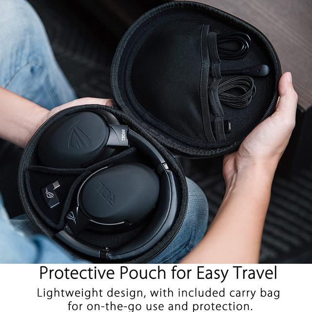Alt view image 7 of 7 - ASUS ROG Strix Go 2.4 Wireless Gaming Headset with USB-C 2.4 GHz Adapter | Ai Powered Noise-Cancelling Microphone | Over-ear Headphones for PC, Mac, Nintendo Switch, and PS5/4
