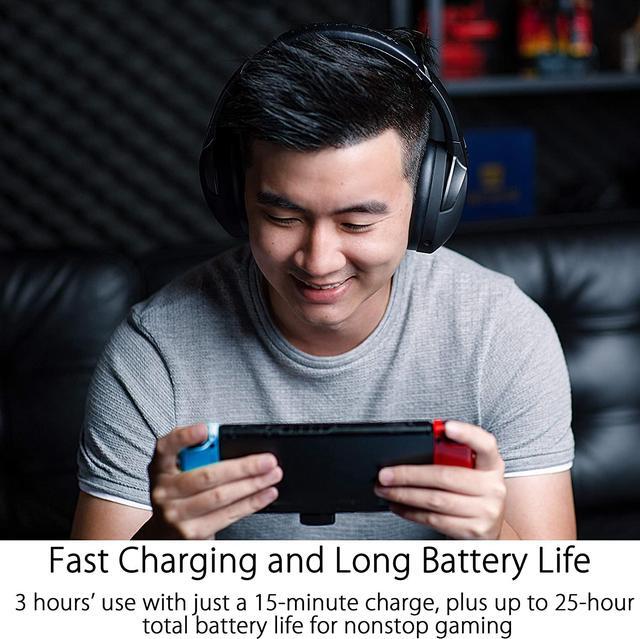 Alt view image 5 of 7 - ASUS ROG Strix Go 2.4 Wireless Gaming Headset with USB-C 2.4 GHz Adapter | Ai Powered Noise-Cancelling Microphone | Over-ear Headphones for PC, Mac, Nintendo Switch, and PS5/4