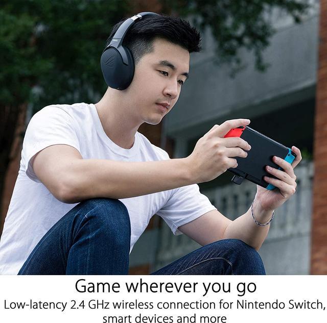 Alt view image 2 of 7 - ASUS ROG Strix Go 2.4 Wireless Gaming Headset with USB-C 2.4 GHz Adapter | Ai Powered Noise-Cancelling Microphone | Over-ear Headphones for PC, Mac, Nintendo Switch, and PS5/4