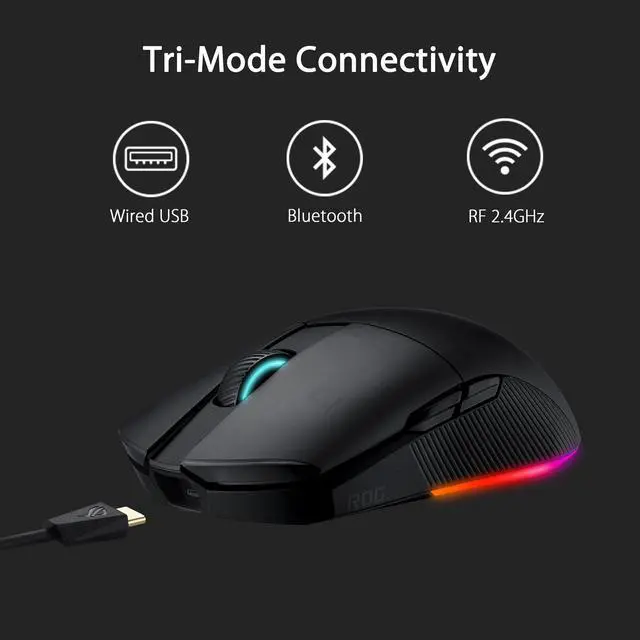 Alt view image 2 of 7 - ASUS Optical Gaming Mouse - ROG Pugio II | Ergonomic & Truly Ambidextrous PC Gaming Mouse | Configurable & Swappable Side Buttons | 16,00 DPI Optical Sensor | Aura Sync RGB Tactile Mice