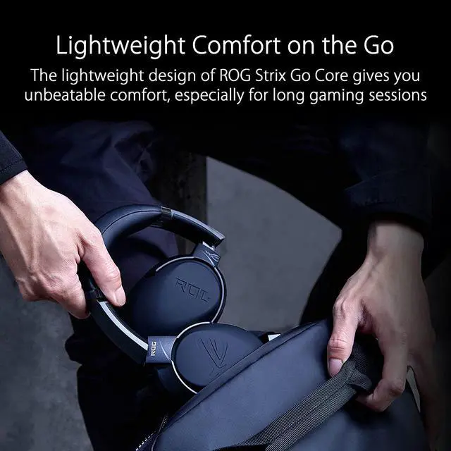 Alt view image 4 of 6 - ASUS ROG Strix Go Core Wired Gaming Headset | 3.5mm Connector | Lightweight Design | Over-Ear Headphones for PC, Mac, Nintendo Switch, and PS4, Black, Standard