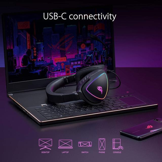 Alt view image 5 of 7 - ASUS ROG Delta S Gaming Headset with USB-C, Ai Powered Noise-Canceling Microphone