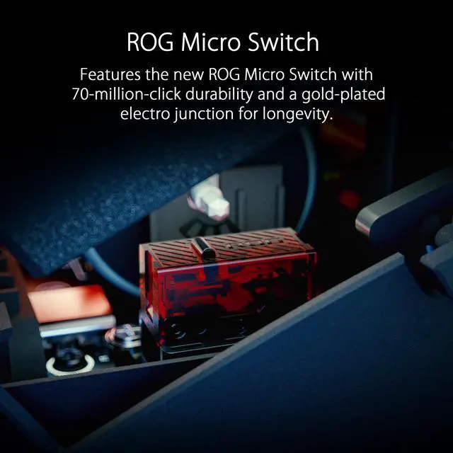 Alt view image 4 of 8 - ASUS ROG Keris Wireless Lightweight Gaming Mouse (ROG 16,000 DPI sensor, push-fit switch sockets, swappable side buttons, ROG Omni Mouse feet, ROG Paracord and Aura Sync RGB lighting)