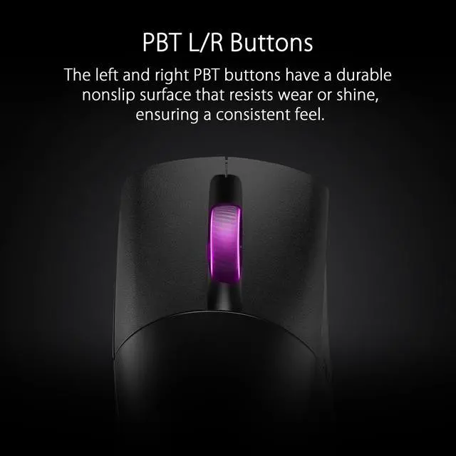Alt view image 8 of 8 - ASUS ROG Keris Wireless Lightweight Gaming Mouse (ROG 16,000 DPI sensor, push-fit switch sockets, swappable side buttons, ROG Omni Mouse feet, ROG Paracord and Aura Sync RGB lighting)