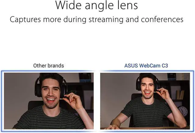 Alt view image 5 of 10 - ASUS Webcam C3 1080p HD USB Camera - Beamforming Microphone, Tilt-adjustable, 360 Degree Rotation, Wide Field of View, Compatible with Skype, Microsoft Teams and Zoom