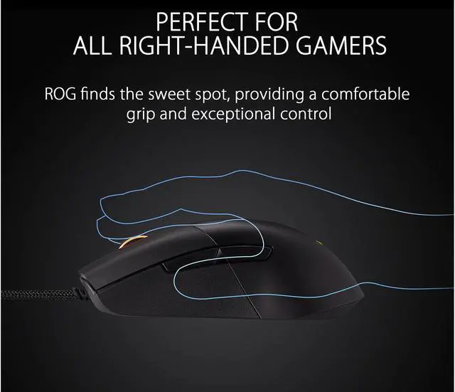 Alt view image 3 of 8 - ASUS ROG Keris Ultra Lightweight Wired Gaming Mouse | Tuned ROG 16,000 DPI Sensor, Hot-Swappable Switches, PBT L/R Keys, Swappable Side Buttons, ROG Omni Mouse Feet, ROG Paracord & Aura Sync RGB