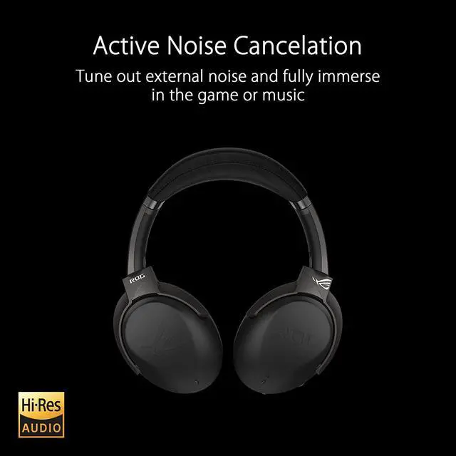 Alt view image 2 of 6 - ASUS ROG Strix Go BT Gaming Headset (AI noise-canceling microphone, Hi-Res Audio, Active Noise Cancellation, Bluetooth, 3.5mm, Compatible with Laptop, PS5, Nintendo Switch and Smart Devices)