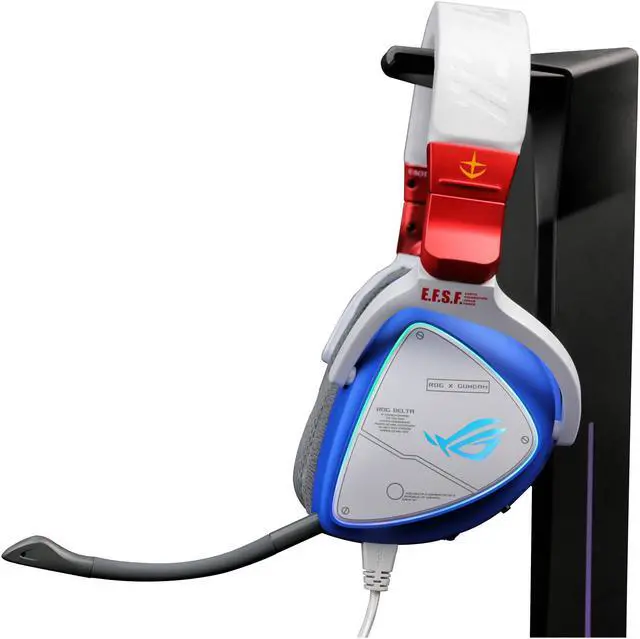 Alt view image 5 of 7 - ASUS ROG Delta GUNDAM EDITION Gaming Headset (Limited Edition, AI Noise-Canceling Mic, Hi-Res ESS 9281 QUAD DAC, USB-C, AURA Sync, Lightweight, Compatible with Laptop, Consoles, and Smart Devices)