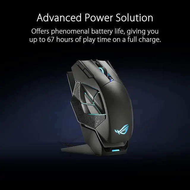 Alt view image 5 of 13 - ASUS ROG Spatha X Wireless Gaming Mouse (Magnetic Charging Stand, 12 Programmable Buttons, 19,000 DPI, Push-fit Hot Swap Switch Sockets, ROG Micro Switches, ROG Paracord and Aura RGB lighting)