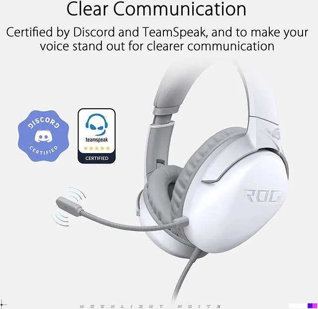 Alt view image 5 of 7 - ASUS ROG Strix Go Core Moonlight White Gaming Headset (Hi-Res Audio, 3.5mm Jack, Volume and Mic Control, Lightweight Build, Compatible with PC, PS5, Xbox One, Nintendo Switch and Mobile Devices)