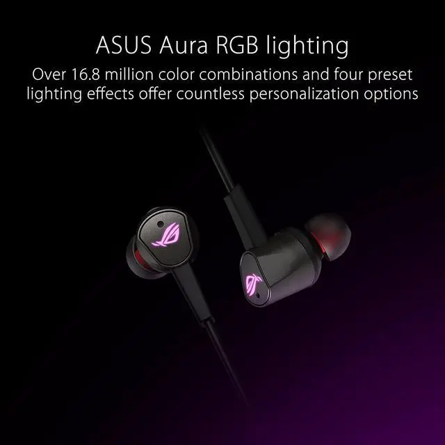 Alt view image 5 of 6 - ASUS ROG Cetra II In-Ear Gaming Headphones (Earbuds, Microphone, ANC, USB-C, AURA Sync RGB Lighting, Bundled Travel Case, Silicon Tips, Compatible with Laptop, Switch, ROG Phone and Smart Devices)
