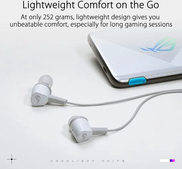 Alt view image 6 of 8 - ASUS ROG Cetra II Core ML Moonlight White in-Ear Gaming Earbuds
