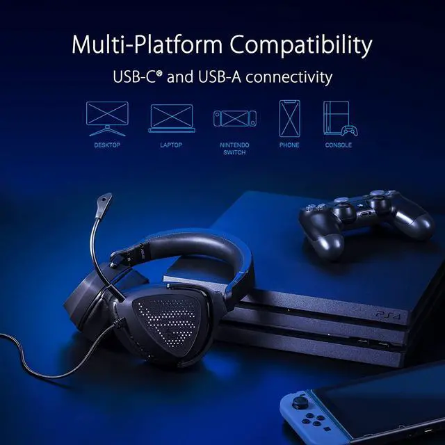 Alt view image 5 of 7 - ASUS ROG Delta S Animate Gaming Headset | Customizable AniMe Matrix LED Display, AI Noise-Canceling Mic, Hi-Res ESS 9281 Quad DAC, Lightweight, USB-C, For PC, Mac, PS5, Switch and Mobile Devices