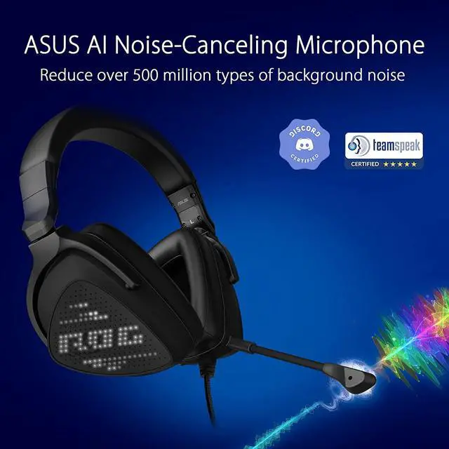 Alt view image 4 of 7 - ASUS ROG Delta S Animate Gaming Headset | Customizable AniMe Matrix LED Display, AI Noise-Canceling Mic, Hi-Res ESS 9281 Quad DAC, Lightweight, USB-C, For PC, Mac, PS5, Switch and Mobile Devices