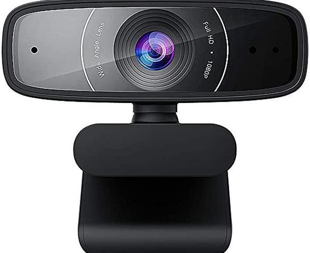 ASUS Webcam C3 1080p HD USB Camera Beamforming Microphone Tilt adjustable 360 Degree Rotation Wide Field of View Compatible with Skype