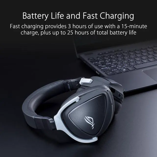 Alt view image 5 of 7 - ASUS ROG Delta S Wireless Gaming Headset (AI Beamforming Mic, 7.1 Surround Sound, 50mm Drivers, Lightweight, Low-latency, 2.4GHz, Bluetooth, USB-C, For PC, Mac, PS4, PS5, Switch, Mobile Device) - Black