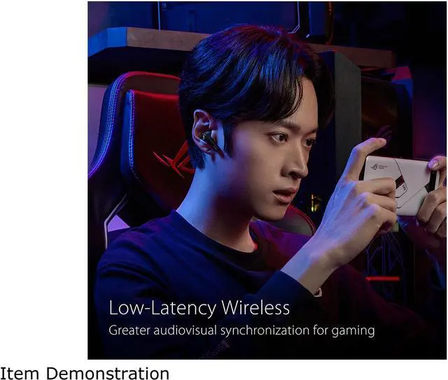 Alt view image 5 of 7 - ASUS ROG Cetra True Wireless Gaming Headphones (Low-Latency Bluetooth Earbuds, Active Noise Cancelation, 27-Hour Battery Life, IPX4 Water Resistance, Wireless Charging)- Black