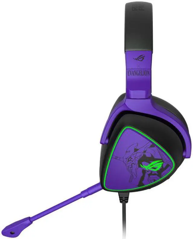 Alt view image 2 of 5 - ASUS ROG Delta S EVA Edition Gaming Headset (AI Noise-Canceling Mic,Hi-Res ESS 9281 Quad DAC,RGB Lighting,Lightweight,MQA tech, USB-C,for PC, Mac,PS4,PS5,Switch and Mobile Devices) Evangelion