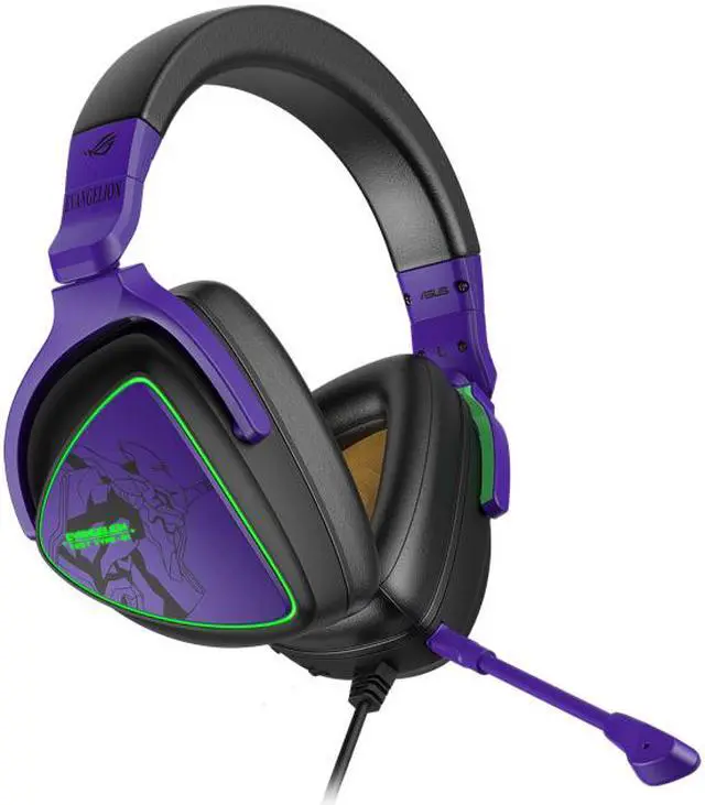 Alt view image 3 of 5 - ASUS ROG Delta S EVA Edition Gaming Headset (AI Noise-Canceling Mic,Hi-Res ESS 9281 Quad DAC,RGB Lighting,Lightweight,MQA tech, USB-C,for PC, Mac,PS4,PS5,Switch and Mobile Devices) Evangelion