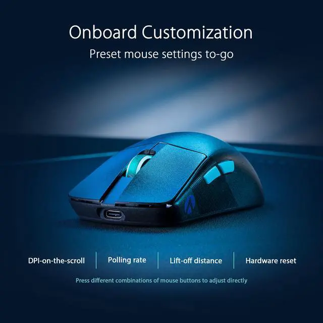 Alt view image 7 of 7 - Asus ROG Harpe Ace Aim Lab Edition Gaming Mouse, 54 g Ultra-Lightwieght, Connectivity (2.4GHz RF, Bluetooth, Wired), 36K DPI Sensor, 5 Programmable Buttons, ROG SpeedNova, Esports & FPS Gaming, Black