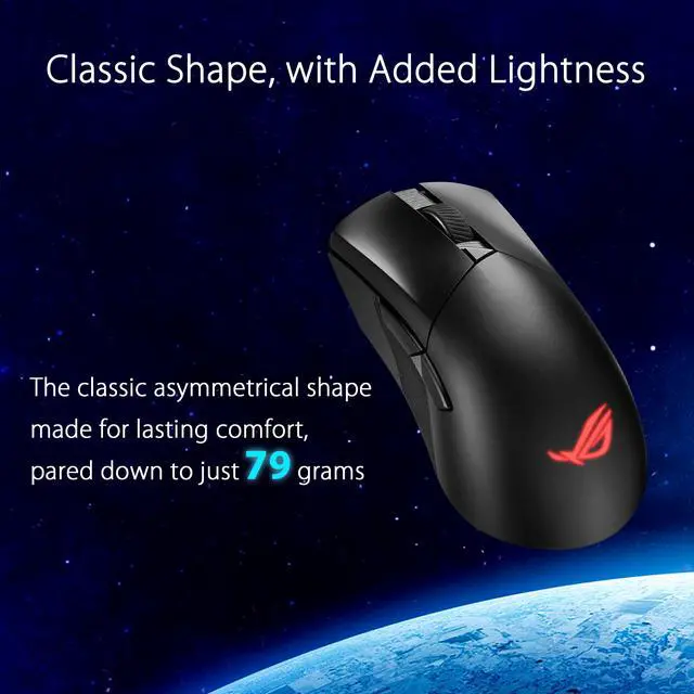 Alt view image 4 of 7 - ASUS ROG Gladius III Wireless AimPoint Gaming Mouse, Connectivity (2.4GHz RF, Bluetooth, Wired), 36,000 DPI Sensor, 6 programmable Buttons, ROG SpeedNova, Replaceable switches, Paracord Cable, Black