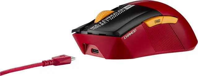 Alt view image 6 of 12 - Asus ROG Gladius III Wireless AimPoint EVA-02 Edition Gaming Mouse, 2.4GHz RF, Bluetooth, Wired, 36K DPI sensor, 6 programmable buttons, ROG SpeedNova, Replaceable switches, Paracord cable, Red