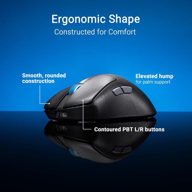 Alt view image 2 of 14 - ASUS ROG Keris II WL Ace (54-gram ergonomic mouse, 42000-dpi, ROG Micro Switch, SpeedNova wireless technology, ROG Polling Rate Booster, 4000 Hz in wireless mode, up to 8000 Hz in wired mode) - Black