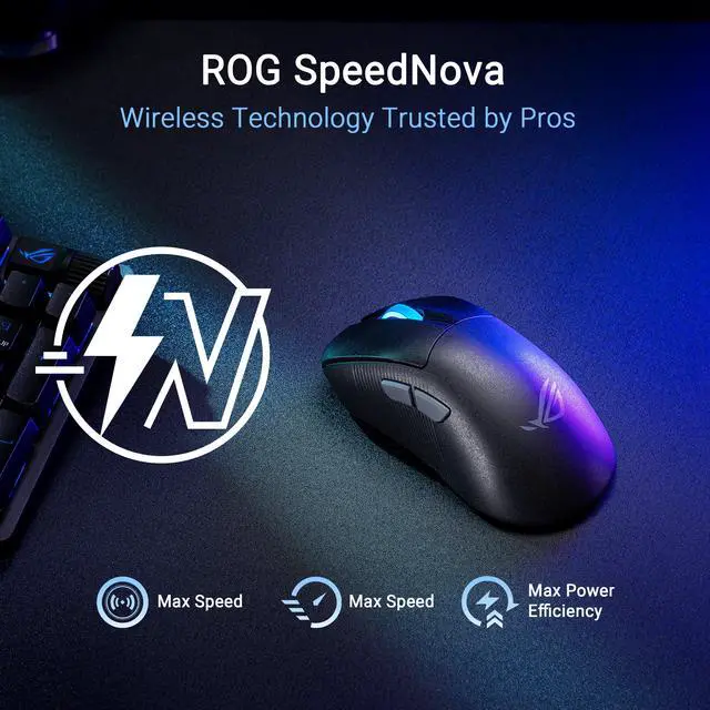 Alt view image 7 of 14 - ASUS ROG Keris II WL Ace (54-gram ergonomic mouse, 42000-dpi, ROG Micro Switch, SpeedNova wireless technology, ROG Polling Rate Booster, 4000 Hz in wireless mode, up to 8000 Hz in wired mode) - Black