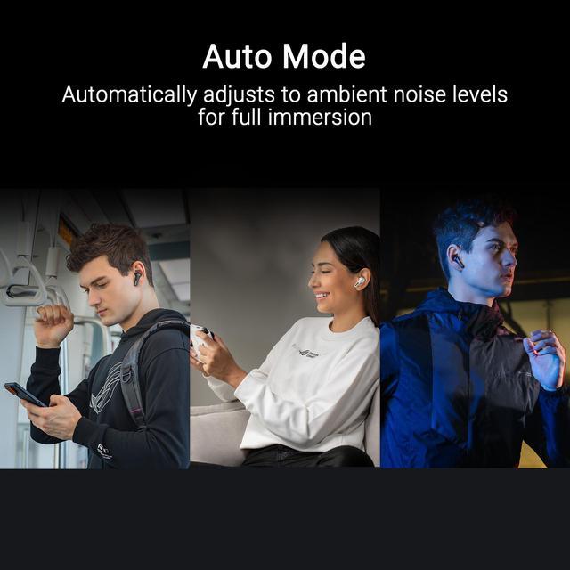 Alt view image 8 of 9 - ASUS ROG Cetra True Wireless Gaming Headphones (2.4 GHz & Bluetooth 5.3, ROG SpeedNova, 24-bit 96 kHz audio, Dirac Opteo, Bone-Conduction AI Microphones, Adaptive ANC, 46-Hour Battery Life) - Black