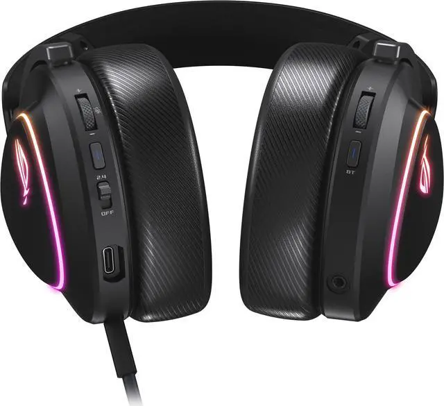 Alt view image 3 of 6 - ASUS ROG Delta II Wireless Gaming Headset (50mm Titanium Drivers, ROG SpeedNova, 10mm Super-Wideband Mic, 110+HR Battery, DualFlow Audio, BT, 2.4 GHz, 3.5 mm, For PC, Switch, PS4, PS5, Xbox) - Black
