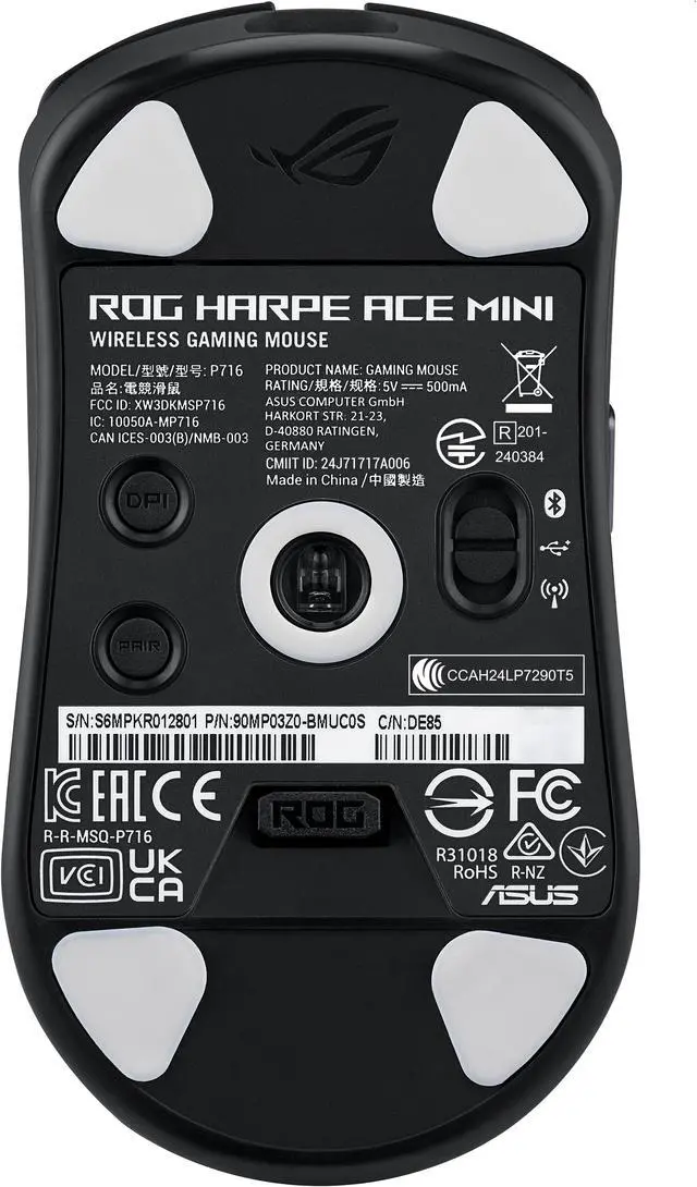 Alt view image 9 of 9 - ASUS ROG Harpe Ace Mini Wireless Gaming Mouse, Lightweight, AimPoint Pro 42K Optical Sensor, Optical Micro Switches, ROG Polling Rate Booster