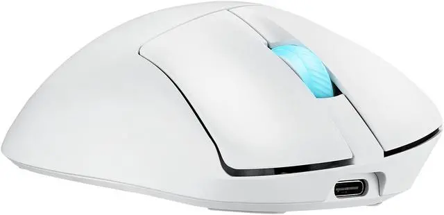 Alt view image 3 of 9 - ASUS ROG Keris II Origin Wireless Gaming Mouse, 64g Ergonomic,  AimPoint Pro 42K DPI Optical Sensor, ROG Micro Switches II, SpeedNova Ultrafast Wireless, Bluetooth Compatible - Moonllight White