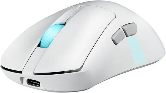 Alt view image 4 of 9 - ASUS ROG Keris II Origin Wireless Gaming Mouse, 64g Ergonomic,  AimPoint Pro 42K DPI Optical Sensor, ROG Micro Switches II, SpeedNova Ultrafast Wireless, Bluetooth Compatible - Moonllight White