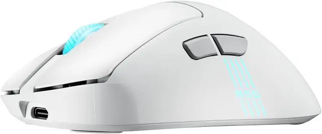Alt view image 5 of 9 - ASUS ROG Keris II Origin Wireless Gaming Mouse, 64g Ergonomic,  AimPoint Pro 42K DPI Optical Sensor, ROG Micro Switches II, SpeedNova Ultrafast Wireless, Bluetooth Compatible - Moonllight White