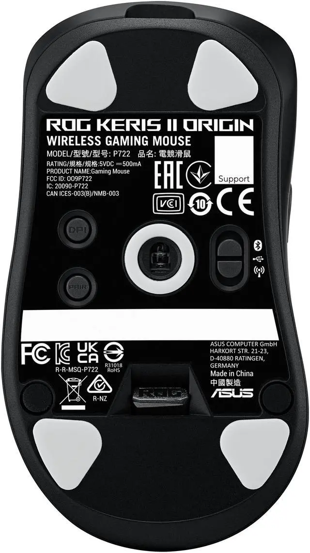 Alt view image 5 of 10 - ASUS ROG Keris II Origin Wireless Gaming Mouse, 64g Ergonomic,  AimPoint Pro 42K DPI Optical Sensor, ROG Micro Switches II, SpeedNova Ultrafast Wireless, Bluetooth Compatible - Black