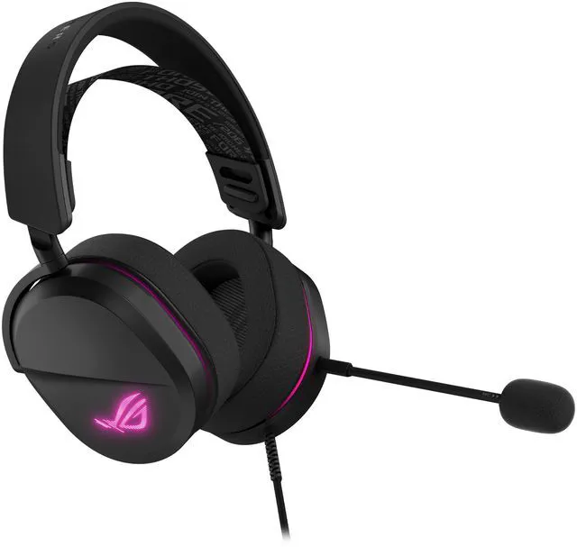 Alt view image 6 of 8 - ASUS ROG Pelta Core Wired Gaming Headset with Detachable Mic - USB-C with USB-A Adapter, 50mm Titanium-Plated Drivers, Parametric EQ, Aura Sync RGB, Lightweight 300g, for PC, Mac, PS4, PS5, Nintendo Switch, iOS and Android - Black