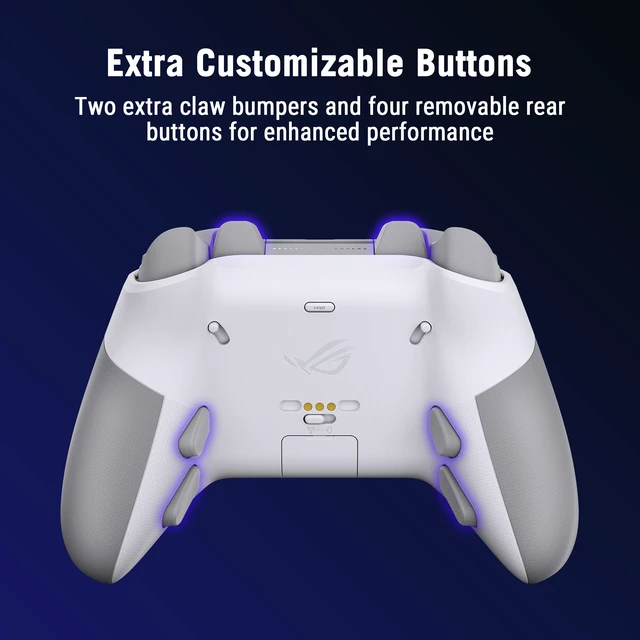 Alt view image 7 of 13 - ASUS ROG Raikiri II Pro PC Controller, Wired/2.4GHz/Bluetooth, 8K Polling Rate, Hot-Swappable TMR Joysticks, Full-Color Panel, Dual-Mode Triggers, Micro-Switch Buttons, White