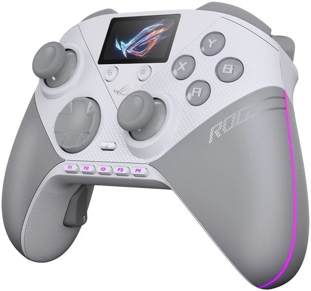 Alt view image 10 of 13 - ASUS ROG Raikiri II Pro PC Controller, Wired/2.4GHz/Bluetooth, 8K Polling Rate, Hot-Swappable TMR Joysticks, Full-Color Panel, Dual-Mode Triggers, Micro-Switch Buttons, White