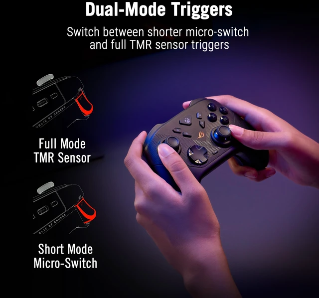 Alt view image 6 of 10 - ASUS ROG Raikiri II Xbox Wireless Gaming Controller - 2.4GHz/BT/3.5mm, TMR Joysticks, Anti-Slip Grip, Travel Case, up to 50H Battery, Web-based Config - for Xbox Series X|S, ROG Ally, PC